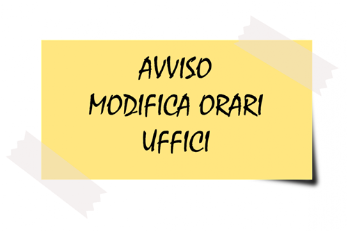 NUOVO ORARIO DI APERTURA al pubblico Area demografica e Cimiteriale