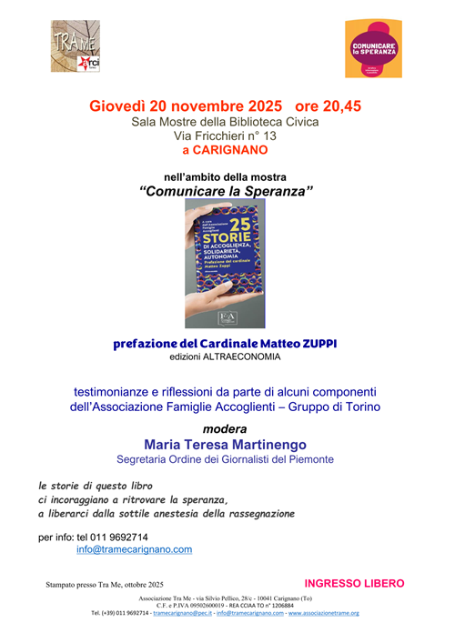 Comunicare la speranza - un'altra informazione è possibile - tre serate dedicate