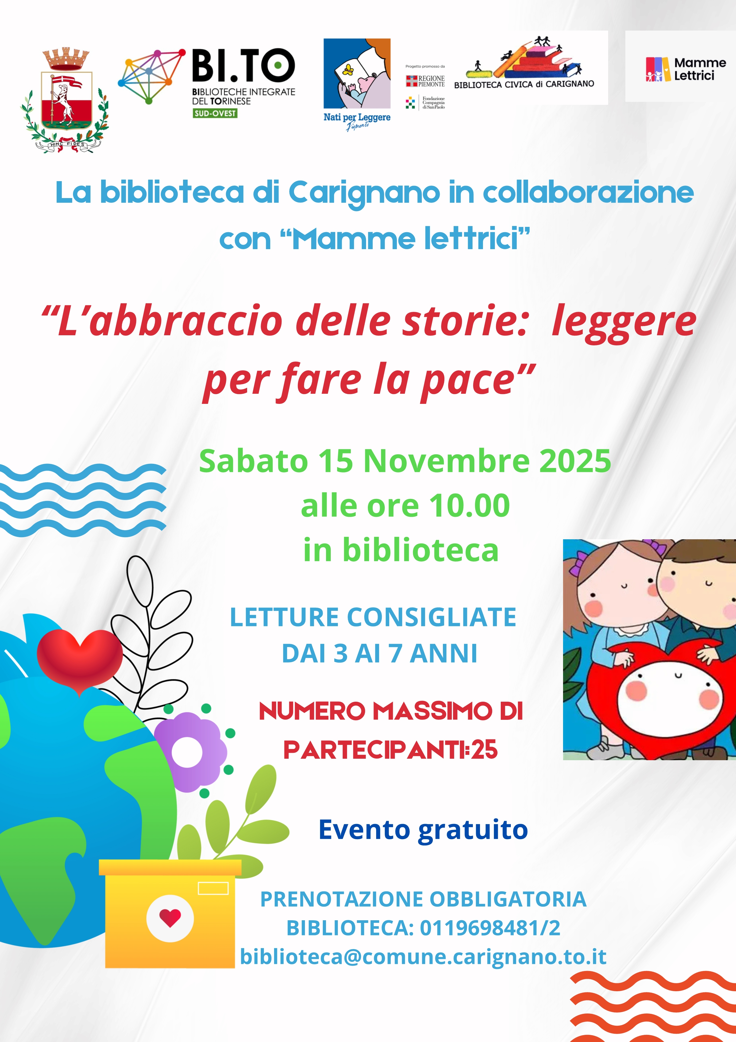 Letture in biblioteca: "L'abbraccio delle storie: leggere per fare la pace"